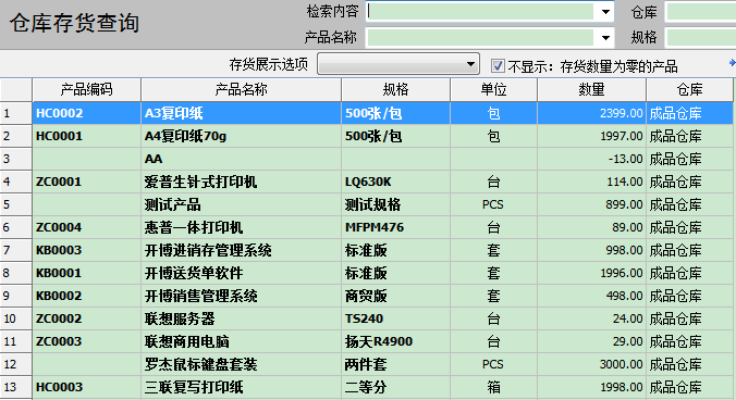 Screenshot of Kaibo sales management system