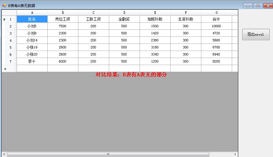 Screenshot of Xiaodong Excel two-sheet comparison assistant