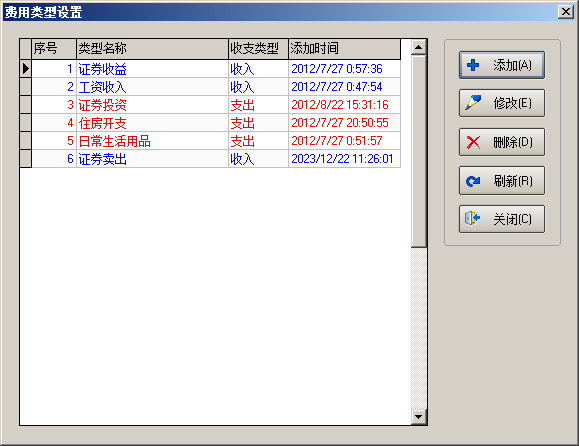 Screenshot of Shadow Family Accounting System
