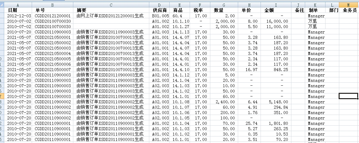 Screenshot of the document import and export tool of Kingdee KIS Business Edition