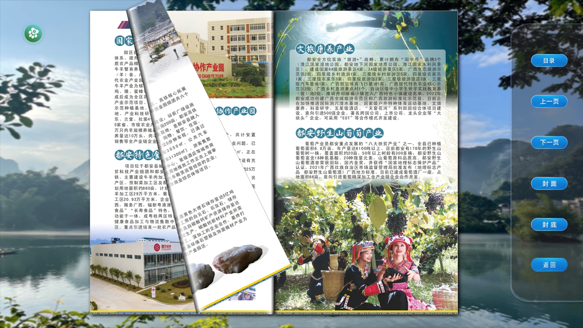 Screenshot of universal touch screen electronic book flipping software