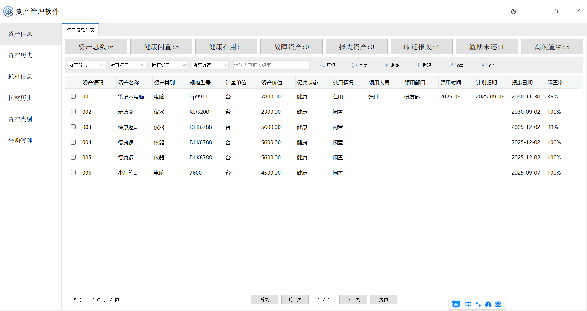 Asset management software