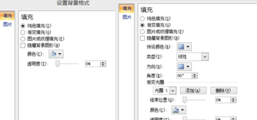 Screenshot of steps to set background format in office2007