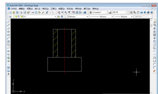 Screenshot of the operation method of AUTOCAD2004 graphics shape and position tolerance marking