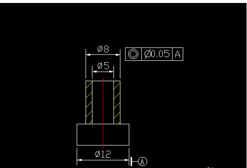 Screenshot of the operation method of AUTOCAD2004 graphics shape and position tolerance annotation