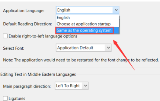 Screenshot of the tutorial for setting up Chinese language for Adobe Reader XI (pdf reader)