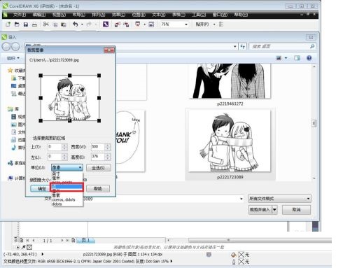 Use Coreldraw X6 to crop bitmaps