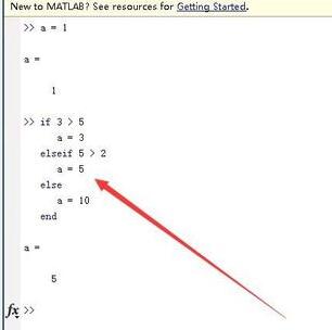 Screenshot of the specific method of using IF conditional statement in Matlab