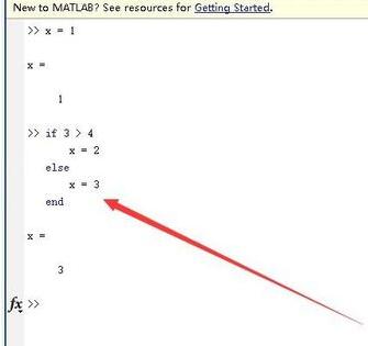 Screenshot of the specific method of using IF conditional statement in Matlab