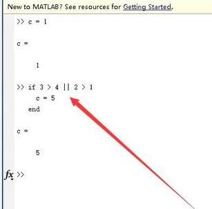 Screenshot of the specific method of using IF conditional statement in Matlab