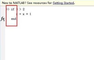 Screenshot of the specific method of using IF conditional statement in Matlab