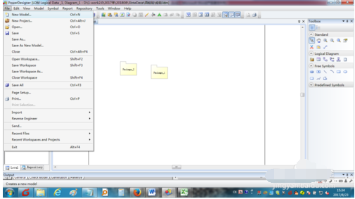 Screenshot of how to use powerdesigner to create a demand model