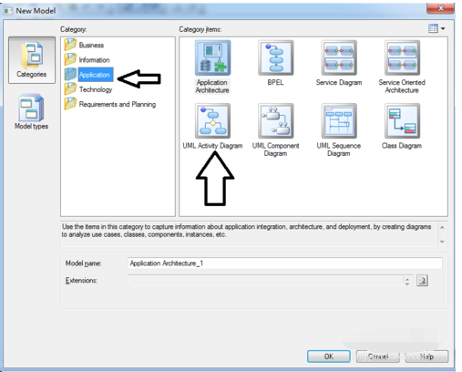 Screenshots of tutorials for building various models using PowerDesigner