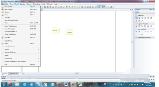 Screenshot of tutorial for generating model report using PowerDesigner