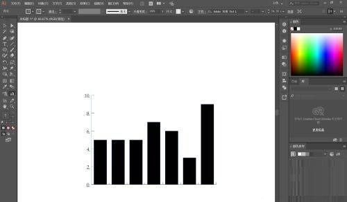 How to draw a histogram in Adobe Illustrator? Screenshot of Adobe Illustrator histogram drawing method