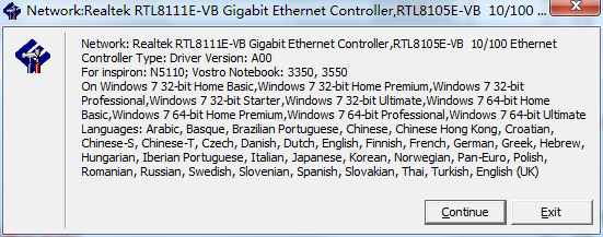 Realtek RTL8111/RTL8168 series card driver screenshot