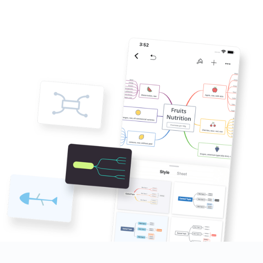 Screenshots of XMIND mobile version