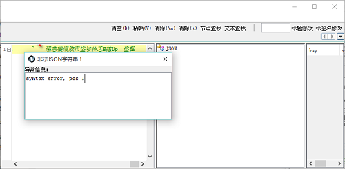 Screenshot of json formatting tool