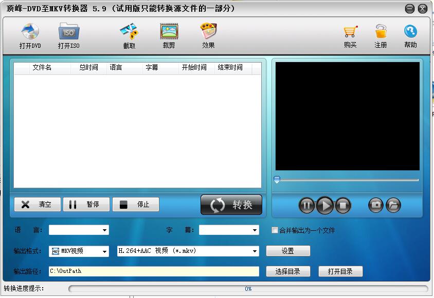 Screenshot of Summit DVD to MKV Converter