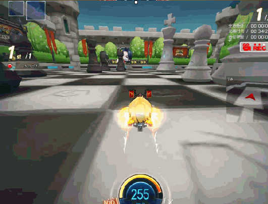 Screenshot of running kart