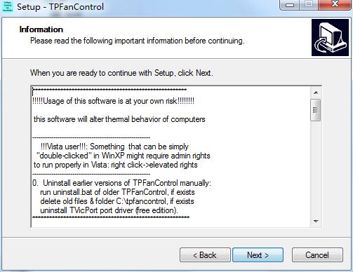 TPFANCONTROL screenshot