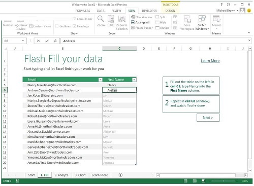 Screenshot of Excel table downloader