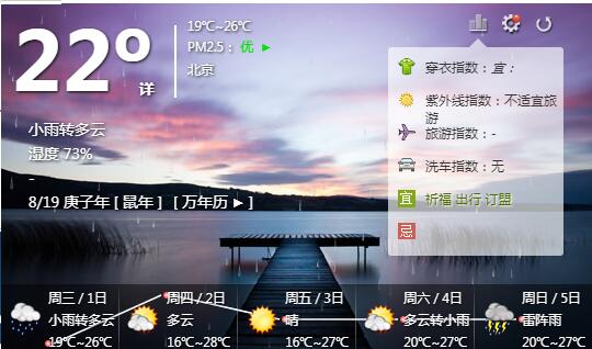 Screenshot of Chinese Weather Forecast