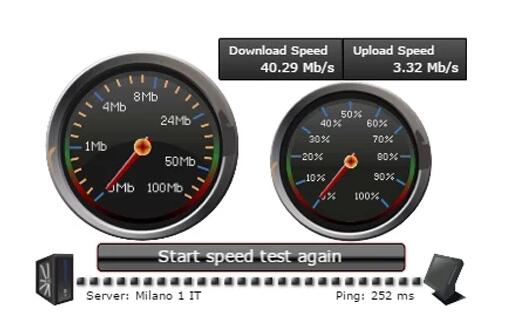 Speed test screenshot