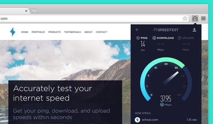 Screenshot of Speedtest by Ookla