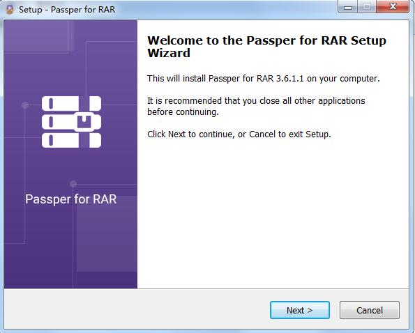 Screenshot of Passper for RAR