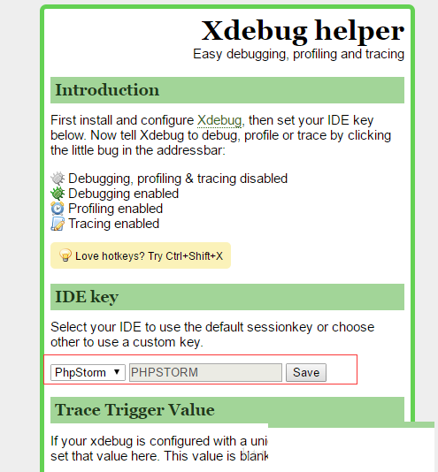 XDebug Helper screenshot