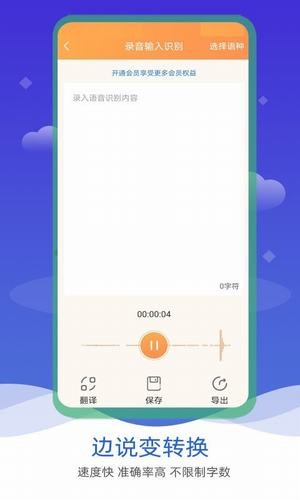 Voice input to text screenshot