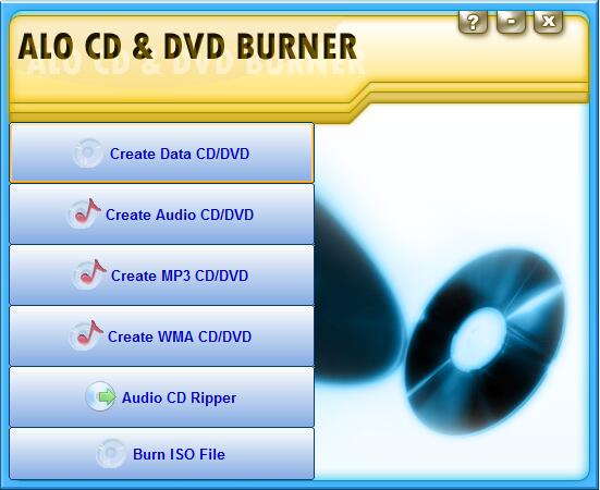Screenshot of ALO CD & DVD Burner