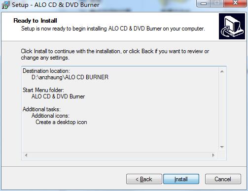 Screenshot of ALO CD & DVD Burner
