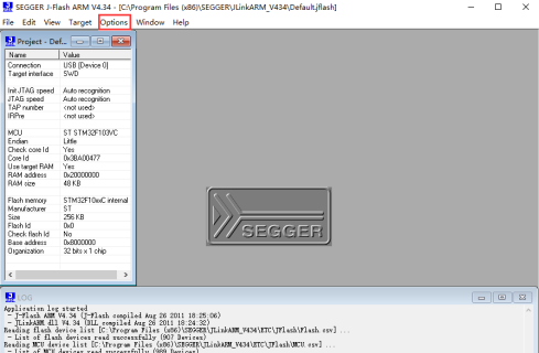 Jlink driver download (Segger J-Flash ARM) screenshot