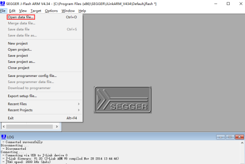 Jlink driver download (Segger J-Flash ARM) screenshot