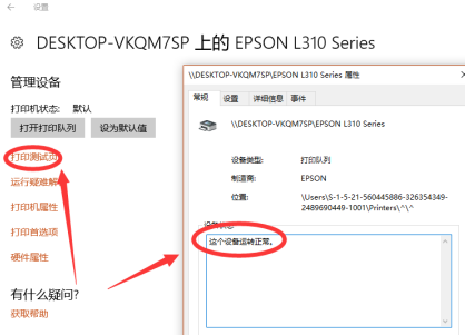 Epson L360 printer driver screenshot