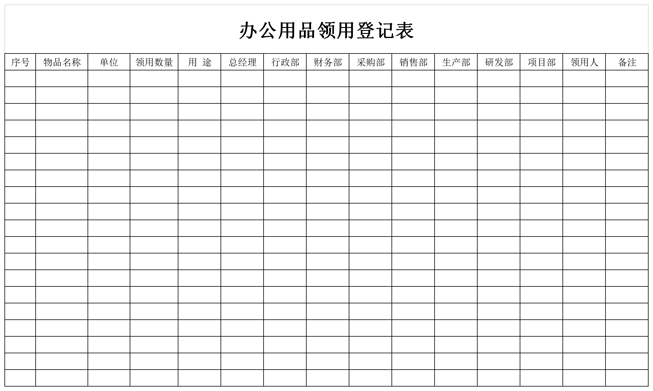 Screenshot of Office Supplies Registration Form