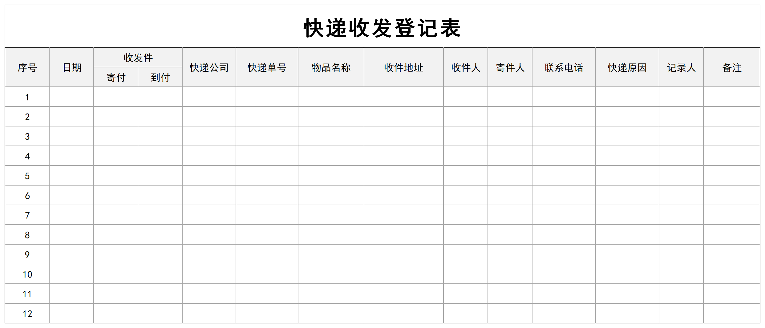 Screenshot of express delivery and receipt registration form