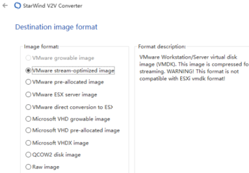 StarWind Converter virtual disk format conversion screenshot
