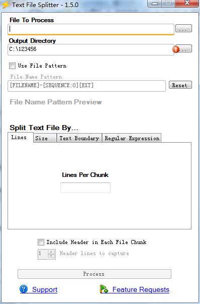 Text File Splitter screenshot