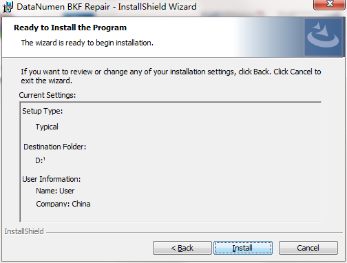 DataNumen BKF Repair screenshot