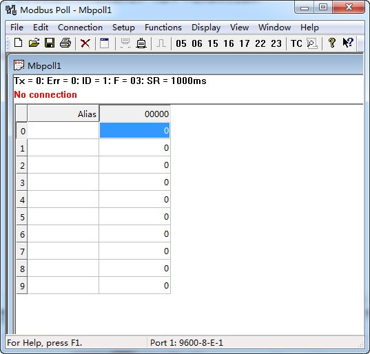 Modbus Poll screenshot