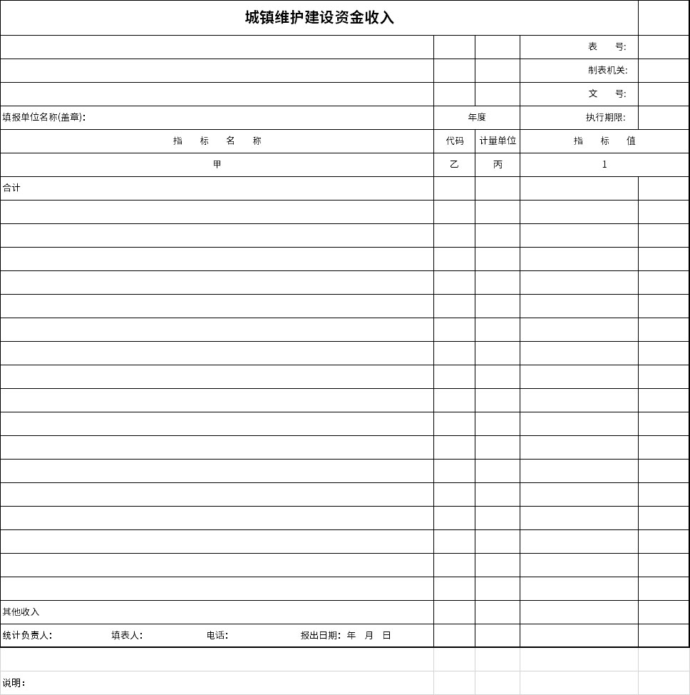 Screenshot of urban maintenance and construction fund income statement