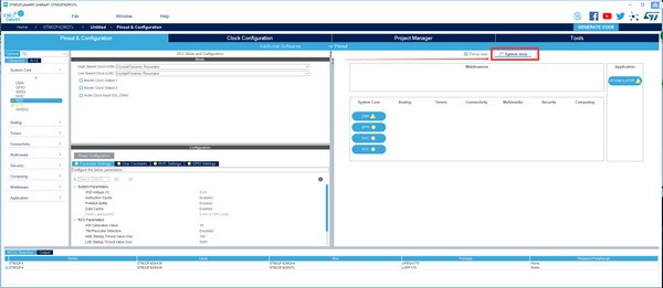 STM32CubeMX screenshot