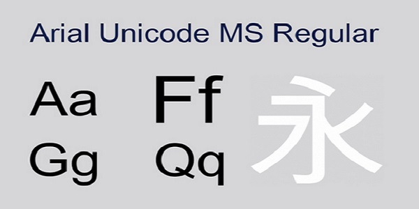 ARIAL Unicode MS font screenshot