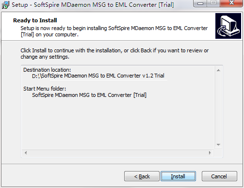 Screenshot of MDaemon MSG to EML Converter