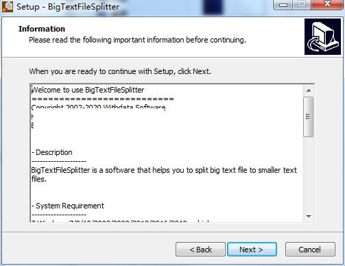 Big Text File Splitter screenshot