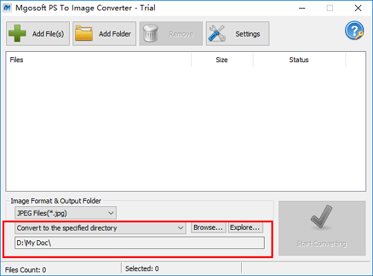 Mgosoft PS To Image Converter screenshot