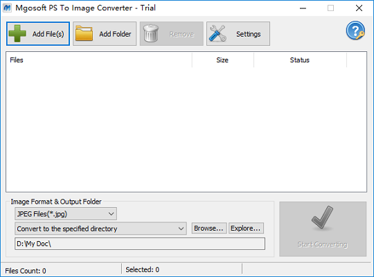 Mgosoft PS To Image Converter screenshot